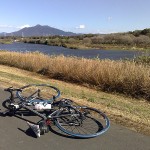 小貝川サイクリングロードから望む筑波山