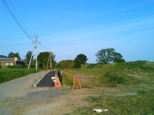 小田城跡付近の道